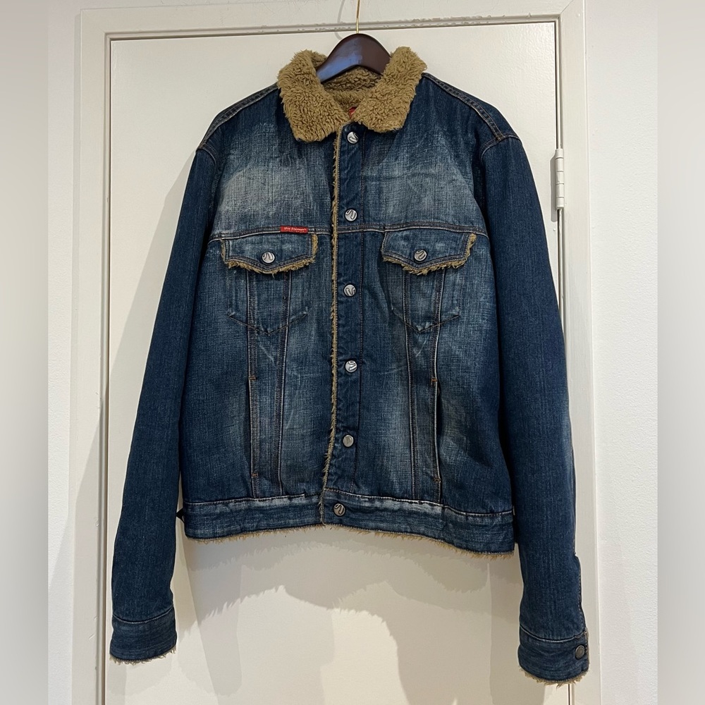 Ben Sherman Jeanswear Sherpa Lined Denim Jacket Size XL